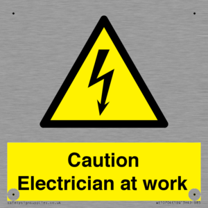 Caution Electrician at work